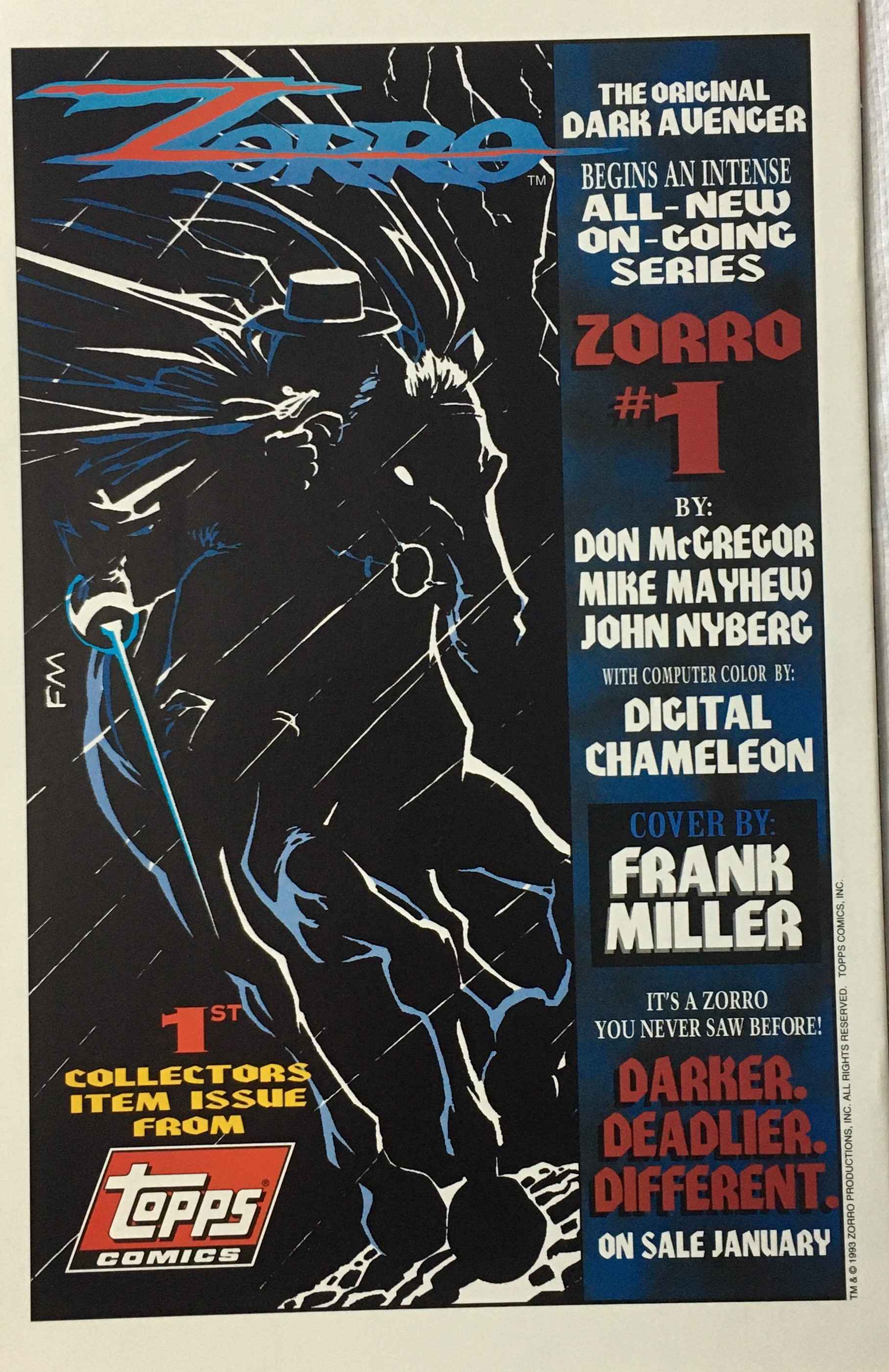 Zorro - Drink the Blood Straight - Volume 1 - No. 0 - Special Edition - October 1993  2
